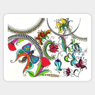 Floral zentangle Sticker